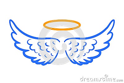 Angel wings icon with nimbus â€“ vector Vector Illustration